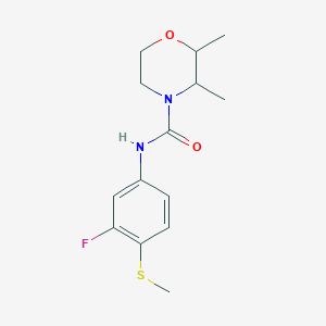 molecular formula C14H19FN2O2S B6900090 N-(3-fluoro-4-methylsulfanylphenyl)-2,3-dimethylmorpholine-4-carboxamide 