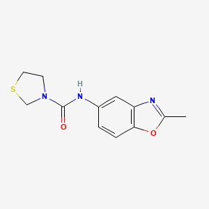 molecular formula C12H13N3O2S B6900160 N-(2-methyl-1,3-benzoxazol-5-yl)-1,3-thiazolidine-3-carboxamide 