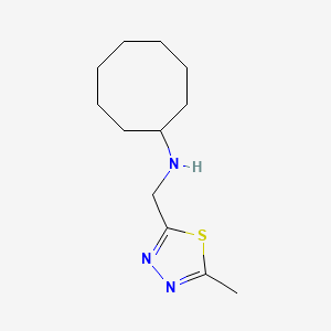 molecular formula C12H21N3S B6900253 N-[(5-methyl-1,3,4-thiadiazol-2-yl)methyl]cyclooctanamine 