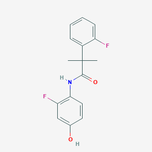 molecular formula C16H15F2NO2 B6900287 N-(2-fluoro-4-hydroxyphenyl)-2-(2-fluorophenyl)-2-methylpropanamide 