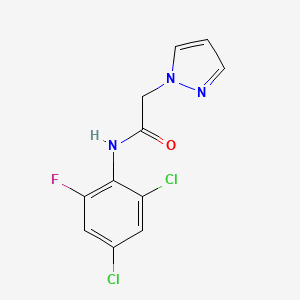 molecular formula C11H8Cl2FN3O B6900303 N-(2,4-dichloro-6-fluorophenyl)-2-pyrazol-1-ylacetamide 