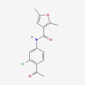 molecular formula C15H14ClNO3 B6900363 N-(4-acetyl-3-chlorophenyl)-2,5-dimethylfuran-3-carboxamide 