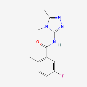 molecular formula C12H13FN4O B6900446 N-(4,5-dimethyl-1,2,4-triazol-3-yl)-5-fluoro-2-methylbenzamide 