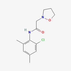 molecular formula C13H17ClN2O2 B6900493 N-(2-chloro-4,6-dimethylphenyl)-2-(1,2-oxazolidin-2-yl)acetamide 