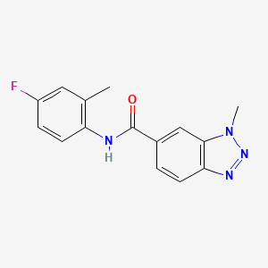molecular formula C15H13FN4O B6900507 N-(4-fluoro-2-methylphenyl)-3-methylbenzotriazole-5-carboxamide 