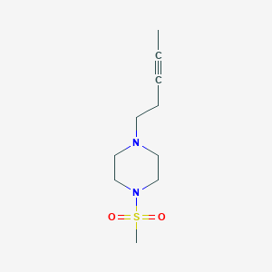 molecular formula C10H18N2O2S B6900543 1-Methylsulfonyl-4-pent-3-ynylpiperazine 