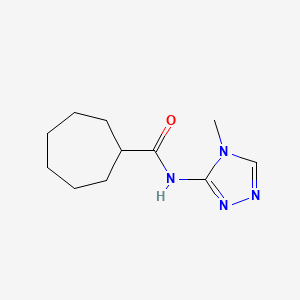 molecular formula C11H18N4O B6900557 N-(4-methyl-1,2,4-triazol-3-yl)cycloheptanecarboxamide 