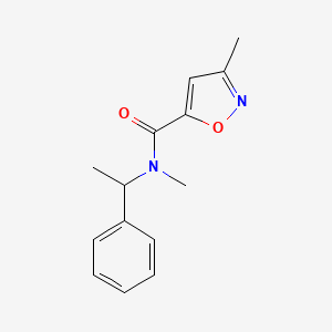 molecular formula C14H16N2O2 B6900590 N,3-dimethyl-N-(1-phenylethyl)-1,2-oxazole-5-carboxamide 