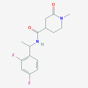 molecular formula C15H18F2N2O2 B6900673 N-[1-(2,4-difluorophenyl)ethyl]-1-methyl-2-oxopiperidine-4-carboxamide 