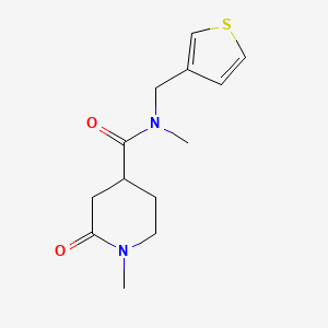 molecular formula C13H18N2O2S B6900681 N,1-dimethyl-2-oxo-N-(thiophen-3-ylmethyl)piperidine-4-carboxamide 