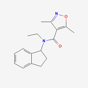 molecular formula C17H20N2O2 B6900717 N-(2,3-dihydro-1H-inden-1-yl)-N-ethyl-3,5-dimethyl-1,2-oxazole-4-carboxamide 