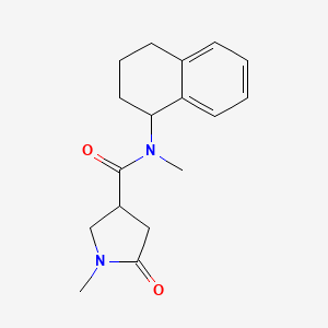 molecular formula C17H22N2O2 B6900725 N,1-dimethyl-5-oxo-N-(1,2,3,4-tetrahydronaphthalen-1-yl)pyrrolidine-3-carboxamide 