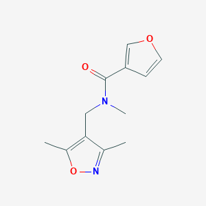 molecular formula C12H14N2O3 B6900737 N-[(3,5-dimethyl-1,2-oxazol-4-yl)methyl]-N-methylfuran-3-carboxamide 