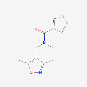 molecular formula C12H14N2O2S B6900748 N-[(3,5-dimethyl-1,2-oxazol-4-yl)methyl]-N-methylthiophene-3-carboxamide 