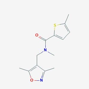 molecular formula C13H16N2O2S B6900762 N-[(3,5-dimethyl-1,2-oxazol-4-yl)methyl]-N,5-dimethylthiophene-2-carboxamide 