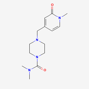 molecular formula C14H22N4O2 B6900835 N,N-dimethyl-4-[(1-methyl-2-oxopyridin-4-yl)methyl]piperazine-1-carboxamide 