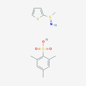 molecular formula C14H19NO3S3 B069009 2-(Methylsulfinoimidoyl)thiophene 2,4,6-trimethylbenzenesulfonate CAS No. 175203-02-8