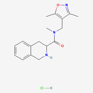 molecular formula C17H22ClN3O2 B6900903 N-[(3,5-dimethyl-1,2-oxazol-4-yl)methyl]-N-methyl-1,2,3,4-tetrahydroisoquinoline-3-carboxamide;hydrochloride 