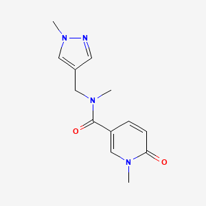 molecular formula C13H16N4O2 B6900992 N,1-dimethyl-N-[(1-methylpyrazol-4-yl)methyl]-6-oxopyridine-3-carboxamide 