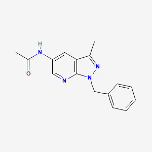 molecular formula C16H16N4O B6901083 N-(1-benzyl-3-methylpyrazolo[3,4-b]pyridin-5-yl)acetamide 