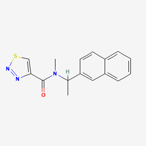 molecular formula C16H15N3OS B6901084 N-methyl-N-(1-naphthalen-2-ylethyl)thiadiazole-4-carboxamide 