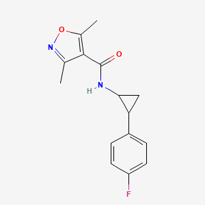 molecular formula C15H15FN2O2 B6901155 N-[2-(4-fluorophenyl)cyclopropyl]-3,5-dimethyl-1,2-oxazole-4-carboxamide 