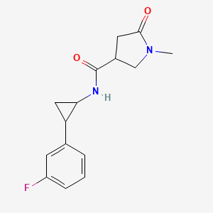 molecular formula C15H17FN2O2 B6901160 N-[2-(3-fluorophenyl)cyclopropyl]-1-methyl-5-oxopyrrolidine-3-carboxamide 