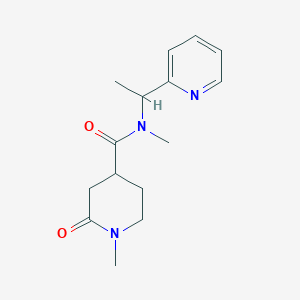 molecular formula C15H21N3O2 B6901184 N,1-dimethyl-2-oxo-N-(1-pyridin-2-ylethyl)piperidine-4-carboxamide 