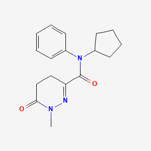 molecular formula C17H21N3O2 B6901192 N-cyclopentyl-1-methyl-6-oxo-N-phenyl-4,5-dihydropyridazine-3-carboxamide 