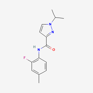 molecular formula C14H16FN3O B6901216 N-(2-fluoro-4-methylphenyl)-1-propan-2-ylpyrazole-3-carboxamide 