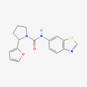 molecular formula C16H15N3O2S B6901228 N-(1,3-benzothiazol-6-yl)-2-(furan-2-yl)pyrrolidine-1-carboxamide 