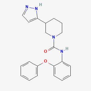 molecular formula C21H22N4O2 B6901246 N-(2-phenoxyphenyl)-3-(1H-pyrazol-5-yl)piperidine-1-carboxamide 