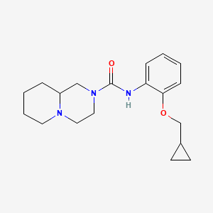 molecular formula C19H27N3O2 B6901265 N-[2-(cyclopropylmethoxy)phenyl]-1,3,4,6,7,8,9,9a-octahydropyrido[1,2-a]pyrazine-2-carboxamide 