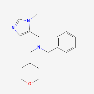 molecular formula C18H25N3O B6901404 N-benzyl-N-[(3-methylimidazol-4-yl)methyl]-1-(oxan-4-yl)methanamine 