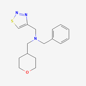 molecular formula C16H21N3OS B6901414 N-benzyl-1-(oxan-4-yl)-N-(thiadiazol-4-ylmethyl)methanamine 