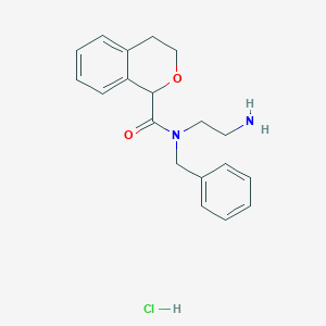molecular formula C19H23ClN2O2 B6901417 N-(2-aminoethyl)-N-benzyl-3,4-dihydro-1H-isochromene-1-carboxamide;hydrochloride 