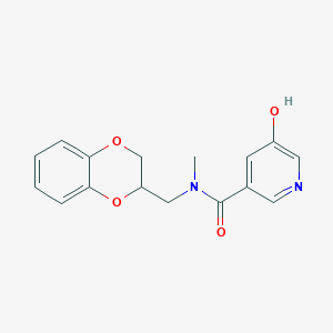 molecular formula C16H16N2O4 B6901469 N-(2,3-dihydro-1,4-benzodioxin-3-ylmethyl)-5-hydroxy-N-methylpyridine-3-carboxamide 