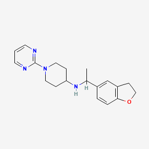 molecular formula C19H24N4O B6901670 N-[1-(2,3-dihydro-1-benzofuran-5-yl)ethyl]-1-pyrimidin-2-ylpiperidin-4-amine 