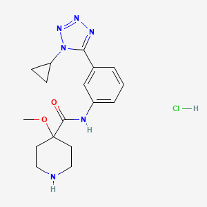 molecular formula C17H23ClN6O2 B6901775 N-[3-(1-cyclopropyltetrazol-5-yl)phenyl]-4-methoxypiperidine-4-carboxamide;hydrochloride 