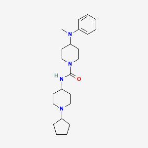 molecular formula C23H36N4O B6901828 N-(1-cyclopentylpiperidin-4-yl)-4-(N-methylanilino)piperidine-1-carboxamide 