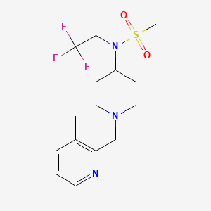 molecular formula C15H22F3N3O2S B6901833 N-[1-[(3-methylpyridin-2-yl)methyl]piperidin-4-yl]-N-(2,2,2-trifluoroethyl)methanesulfonamide 