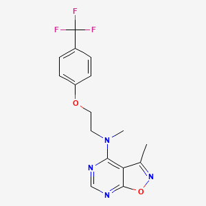 molecular formula C16H15F3N4O2 B6901976 N,3-dimethyl-N-[2-[4-(trifluoromethyl)phenoxy]ethyl]-[1,2]oxazolo[5,4-d]pyrimidin-4-amine 