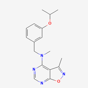 molecular formula C17H20N4O2 B6902014 N,3-dimethyl-N-[(3-propan-2-yloxyphenyl)methyl]-[1,2]oxazolo[5,4-d]pyrimidin-4-amine 