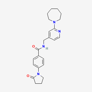 molecular formula C23H28N4O2 B6902058 N-[[2-(azepan-1-yl)pyridin-4-yl]methyl]-4-(2-oxopyrrolidin-1-yl)benzamide 