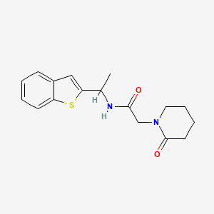 molecular formula C17H20N2O2S B6902061 N-[1-(1-benzothiophen-2-yl)ethyl]-2-(2-oxopiperidin-1-yl)acetamide 
