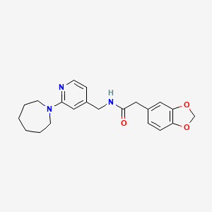 molecular formula C21H25N3O3 B6902081 N-[[2-(azepan-1-yl)pyridin-4-yl]methyl]-2-(1,3-benzodioxol-5-yl)acetamide 