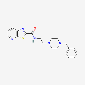 molecular formula C20H23N5OS B6902134 N-[2-(4-benzylpiperazin-1-yl)ethyl]-[1,3]thiazolo[5,4-b]pyridine-2-carboxamide 