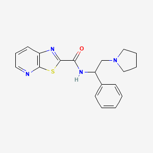 molecular formula C19H20N4OS B6902145 N-(1-phenyl-2-pyrrolidin-1-ylethyl)-[1,3]thiazolo[5,4-b]pyridine-2-carboxamide 