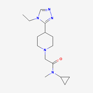 molecular formula C15H25N5O B6902250 N-cyclopropyl-2-[4-(4-ethyl-1,2,4-triazol-3-yl)piperidin-1-yl]-N-methylacetamide 