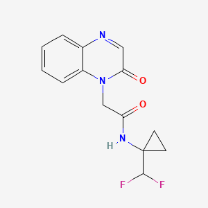 molecular formula C14H13F2N3O2 B6902257 N-[1-(difluoromethyl)cyclopropyl]-2-(2-oxoquinoxalin-1-yl)acetamide 